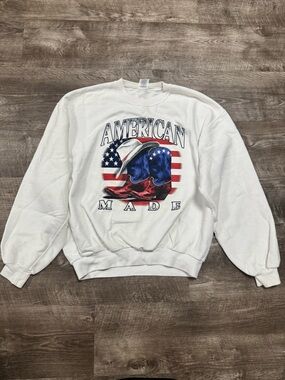 Jerzees Vintage USA Cowboy Boots Crewneck Size Large